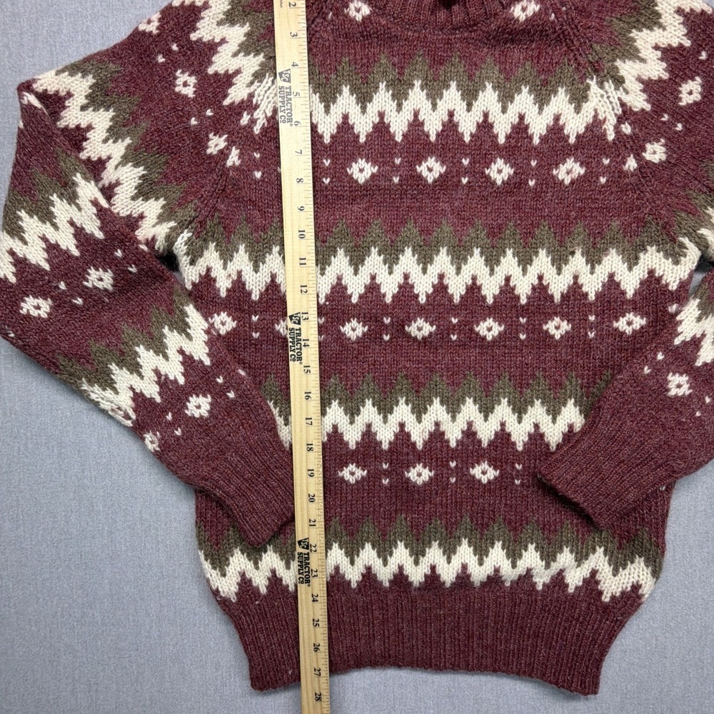 Woolrich Wool Fair Isle Sweater Maroon Men's Size Large - Picture 3 of 5
